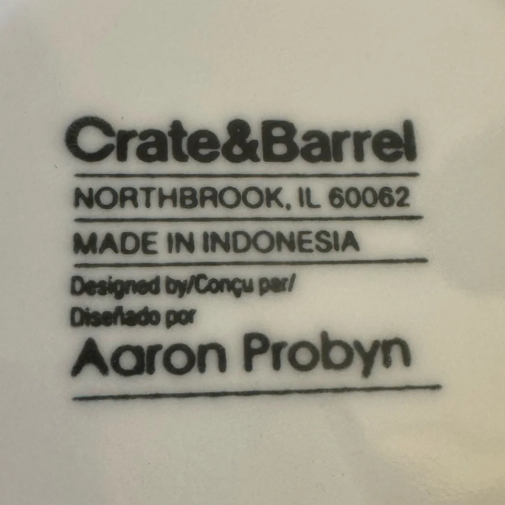 LOT of 3 Crate & Barrel by Aaron Probyn Cups Mugs Hue White Dinner 3 1/4